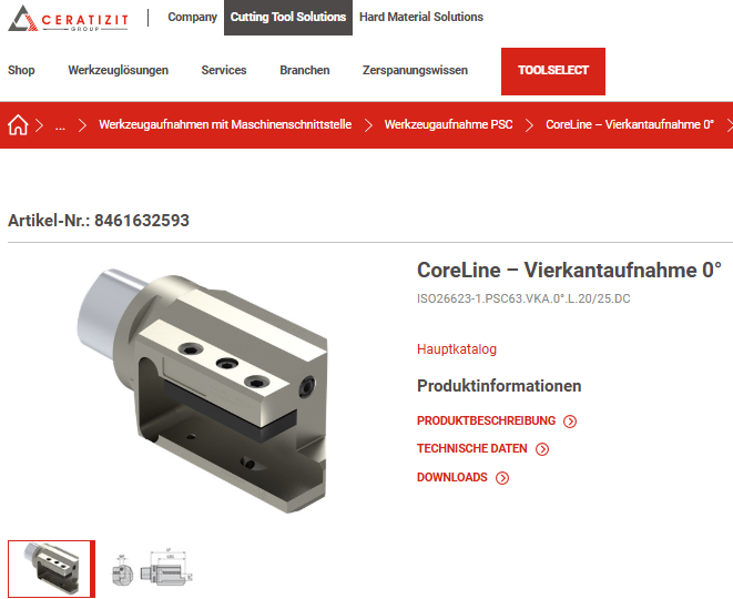 CERATIZIT 8461632593 PSC Vierkantaufnahme