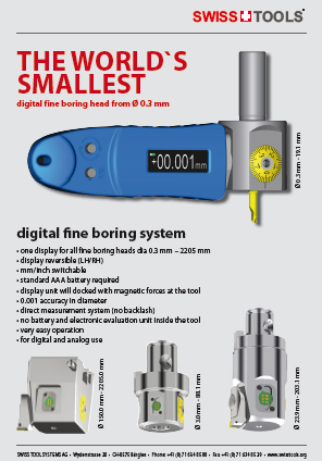 Der kleinste digitale Feinbohrkopf der Welt, ab Ø 0.3 mm