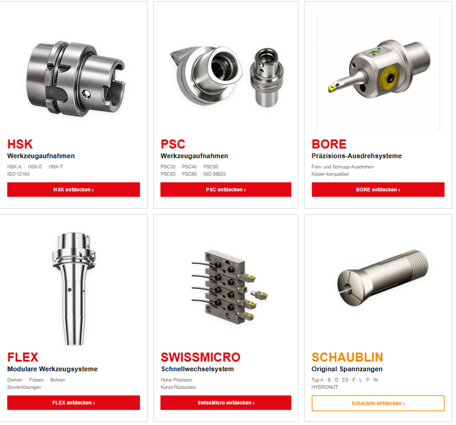 SWISSTOOLS Produktwelten HSK PSC BORE FLEX SWISSMICRO und SCHAUBLIN