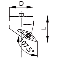 Exchangeable cutting heads 107.5°<br>SVQB R/L