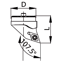 Wechselschneidkopf 107.5°<br>SDQC R/L