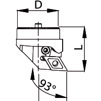 Exchangeable cutting heads 93°<br>PDUN R/L