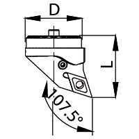 Wechselschneidkopf 107.5°<br>PDQN R/L